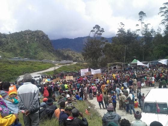 Massive Protests in Porgera over violation to MOA agreement with landowners