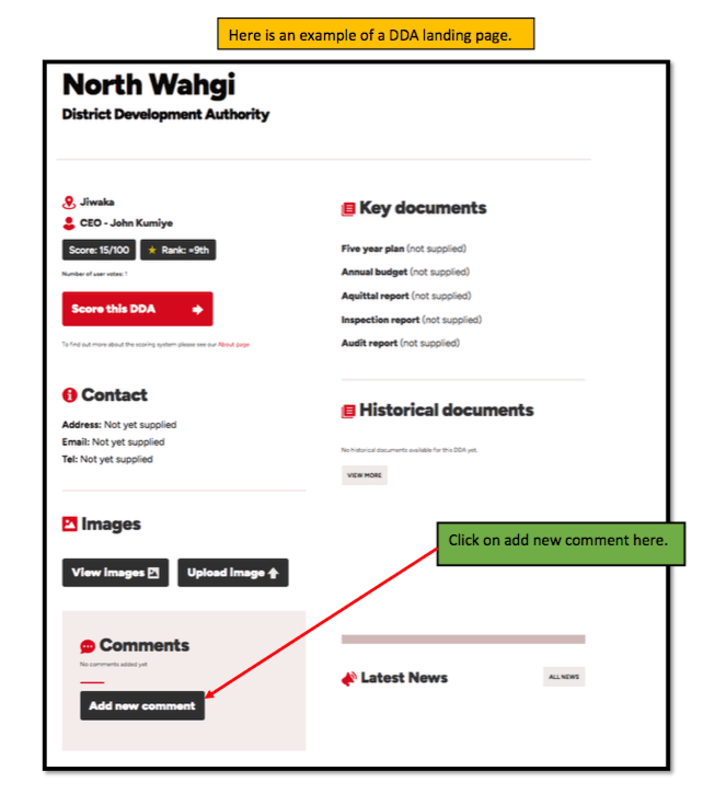 How to Comment on Your DDA.