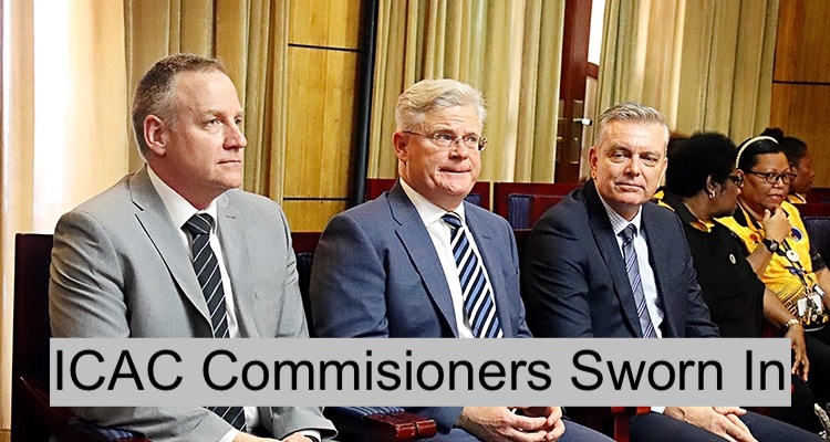 The three new commissioners at their swearing in ceremony